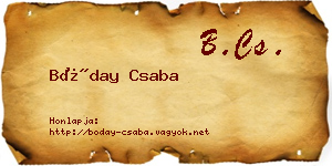 Bóday Csaba névjegykártya