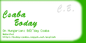 csaba boday business card